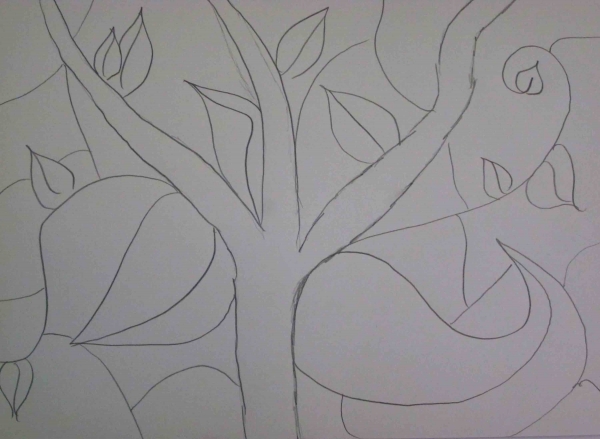 Creation of Trees and Leaves: Step 3